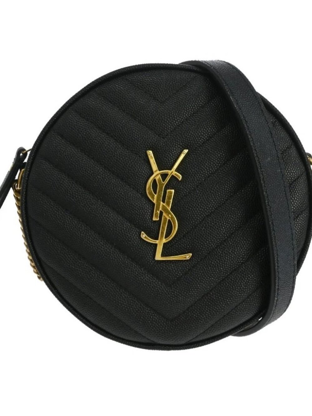 Saint Laurent V-Stitch Round Crossbody Bag